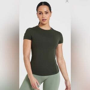 NWT Oner Active MELLOW SOFT LONG LENGTH SHORT SLEEVE T-SHIRT Khaki LARGE